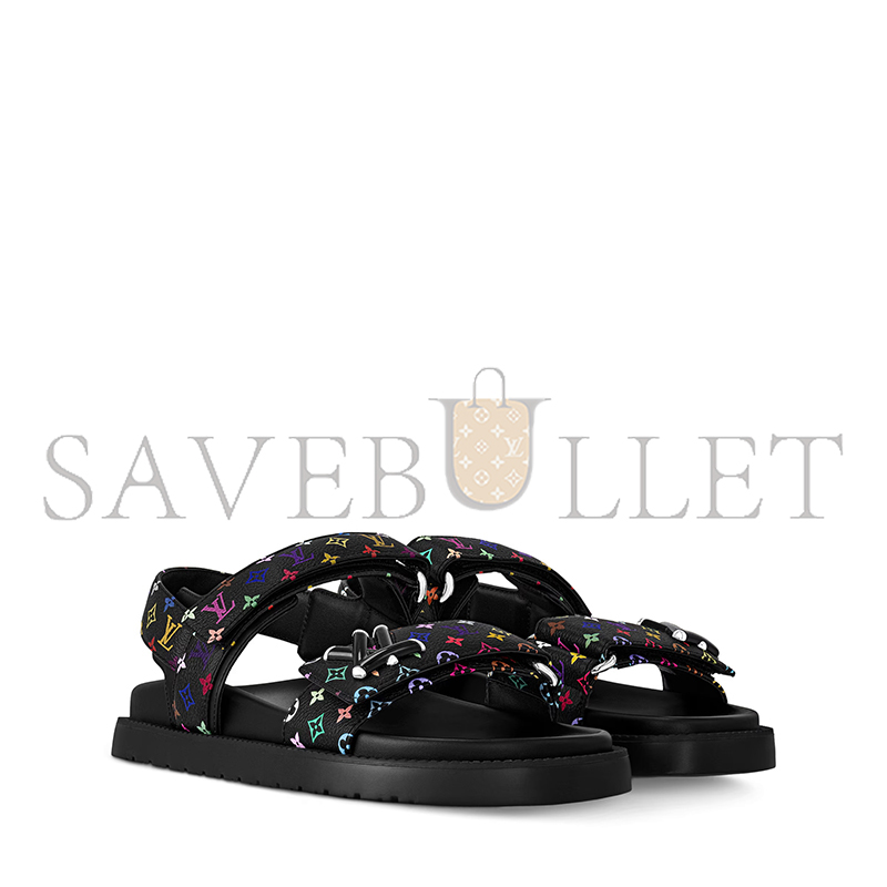 LOUIS VUITTON MURAKAM LV X TM LV SUNSET FLAT COMFORT SANDAL 1AGXFA LOUIS VUITTON MURAKAM LV X TM LV SUNSET FLAT COMFORT SANDAL 1AGXFA